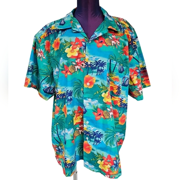 Blue Generation Colorful Tropical Button Front Hawaiian Shirt Size XL Men's F71 - Picture 2 of 11